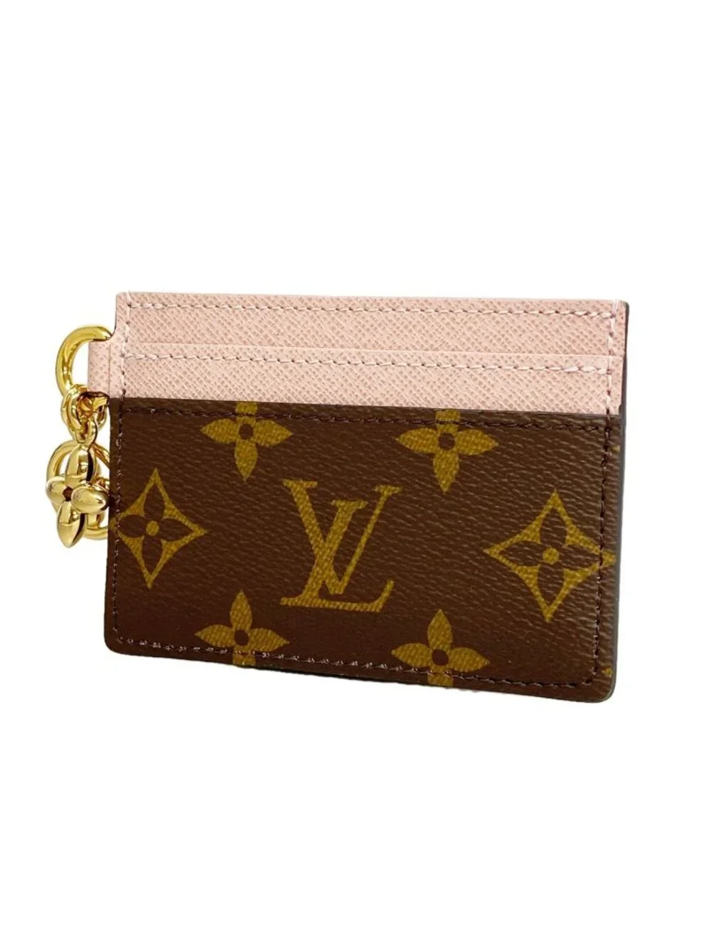 Louis Vuitton Card Case Monogram LV Charm Brown